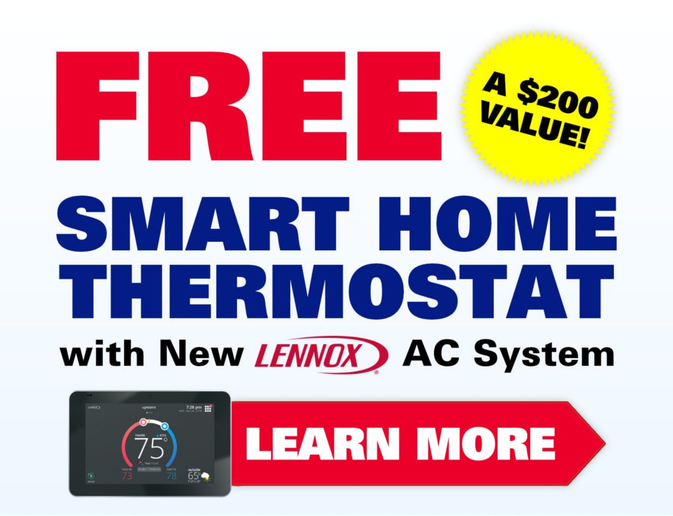 Free smart home thermostat with new lennox ac system