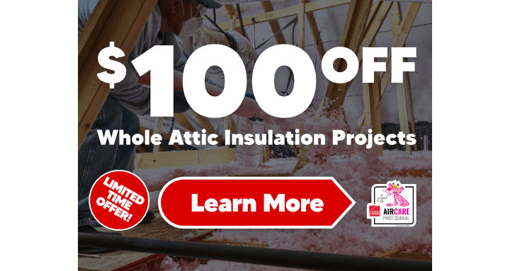 $100 OFF Whole Attic Insulation Projects