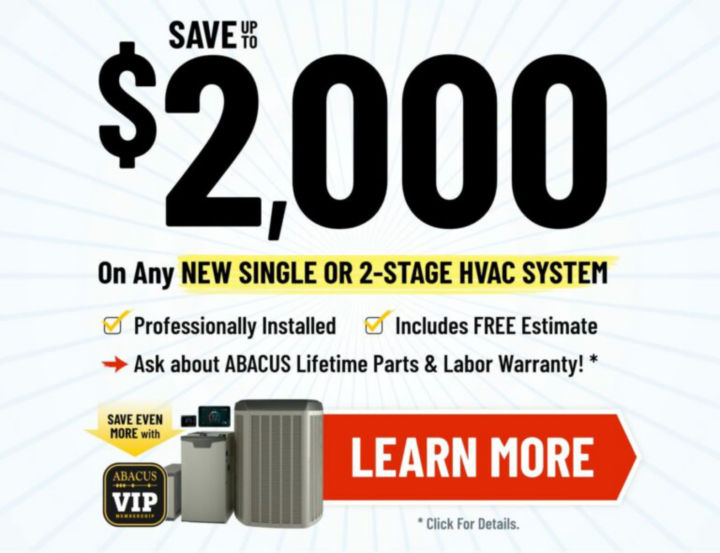 Save Up to $2,000 On Any New Single or 2-Stage HVAC System