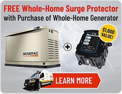 Free Whole-Home Surge Protector with Generator Purchase