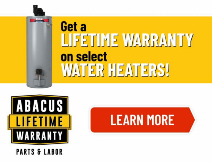 Abacus Lifetime Warranty for Gas & Electric Water Heaters