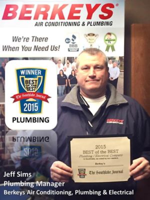 Jeff Sims Plumbing Manager 2015 Best of the Best SL Journal Award