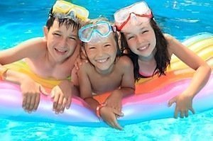 Kids in a pool
