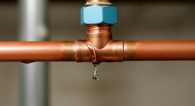 leaking copper pipe