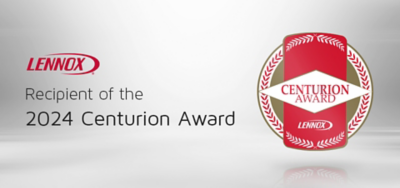 Lennox white and red award banner 