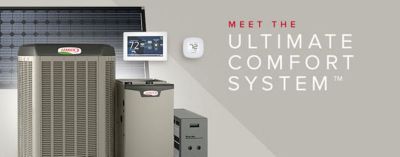 air conditioning products with text reading Meet the ultimate comfort system