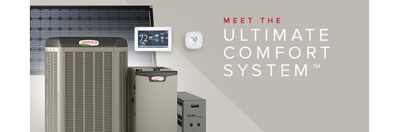 air conditioning products with text reading Meet the ultimate comfort system