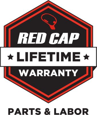 Red Cap Lifetime Warranty Logo