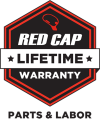 Red Cap Lifetime Warranty Logo