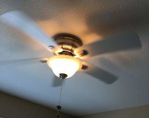 Ceiling fan in motion