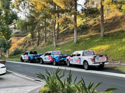 Look at those awesome service vehicles