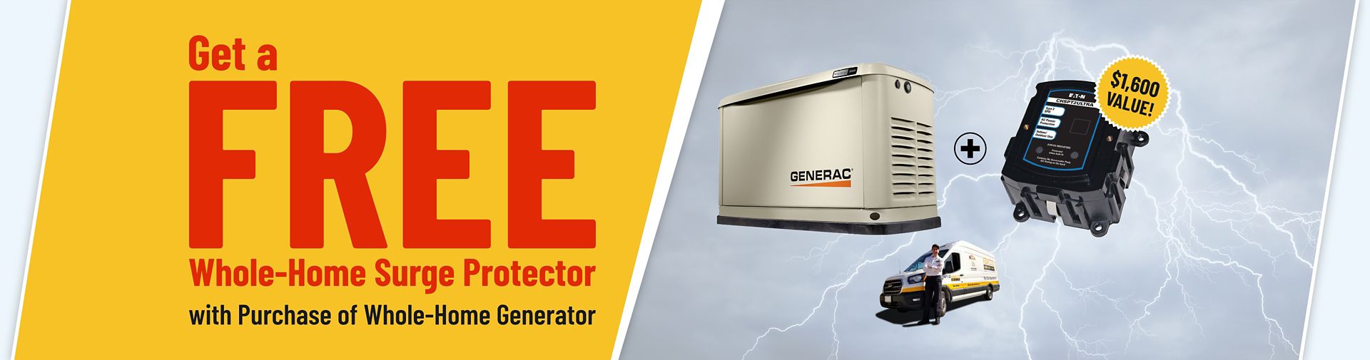 Free Whole-Home Surge Protector with Generator Purchase