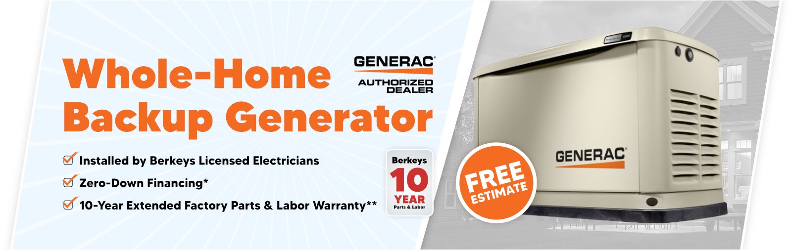 Free Estimate on a Whole-House Backup Generator from Berkeys