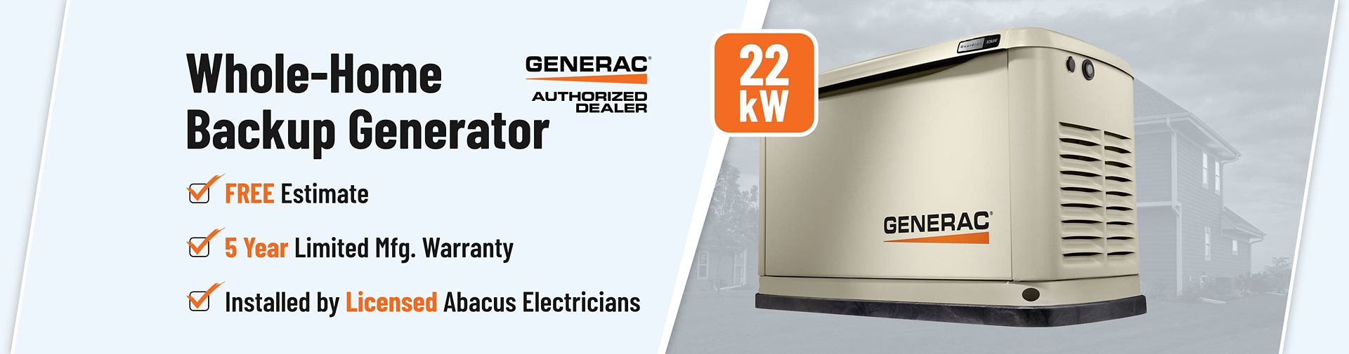 Whole Home Generator Hero