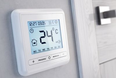 Modern-Digital-Programmable-Thermostat-On-Wall