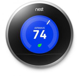 Nest themostat set at 74 degrees Fahrenheit 