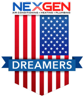 Nexgen dreamers with vertical American flag