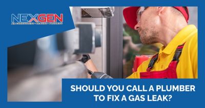 Should you call a plumber to fix a gas leak? Plumber inspecting gas line