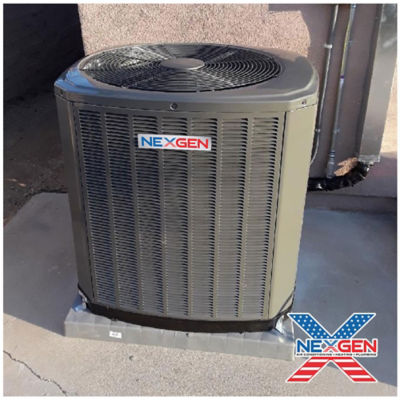 An AC unit connected to a home.