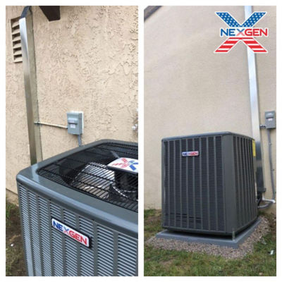 An AC unit connected to a home.