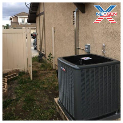 An AC unit connected to a home.