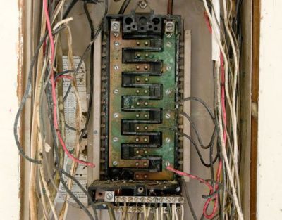 electrician repairing outlet
