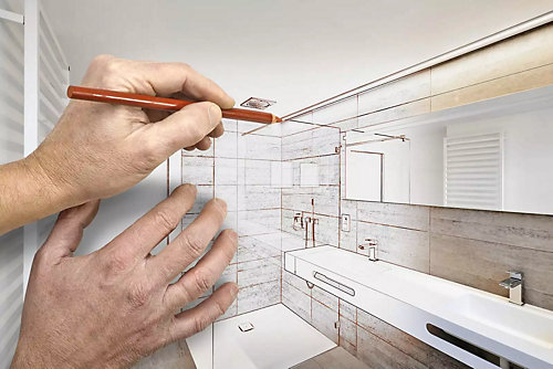 Drafting plans to remodel a bathroom - Mr. Plumber by Metzler & Hallam