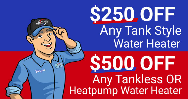 $250 off any tank style water heater