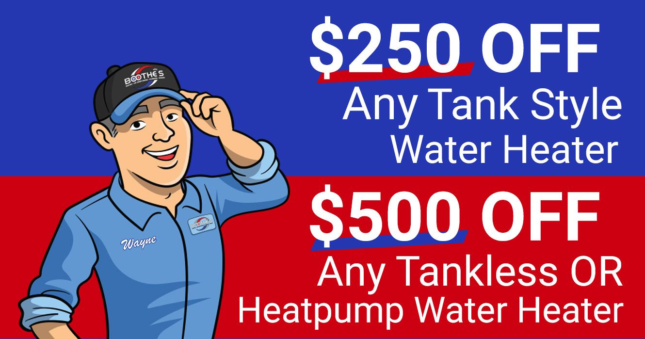 $250 off any tank style water heater