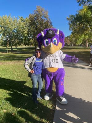 At the ALS event with the Colorado Rockies mascot