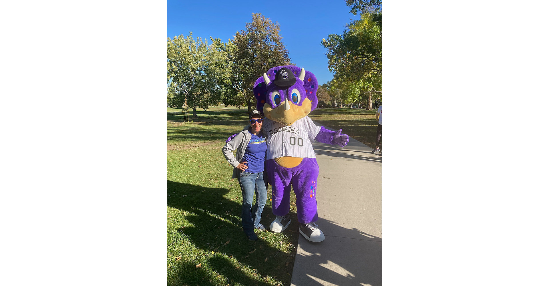 At the ALS event with the Colorado Rockies mascot