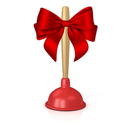 Plunger with red bow