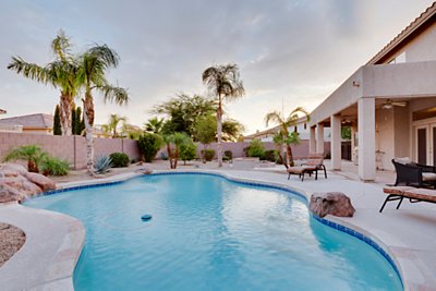 Arizona backyard with a pool