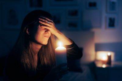 Women stressed because the power went out