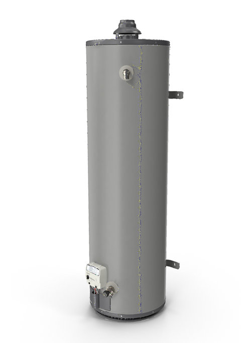 A grey cylinder with a white background 