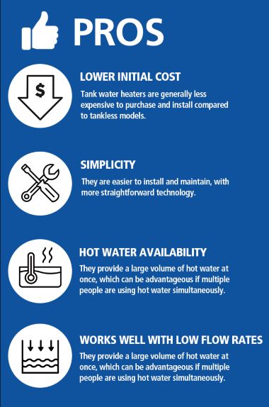 The pros of tank water heaters