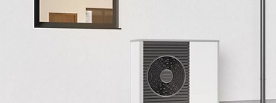 Digital rendering of an outdoor AC unit against a white wall