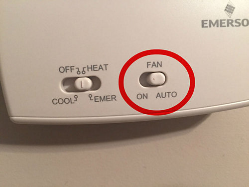 on vs auto blower fan thermostat