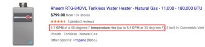 Tankless Water Heater Sizing Examples