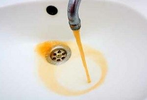 Rusty looking water coming out of sink faucet