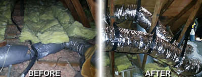 Ductwork, before and after