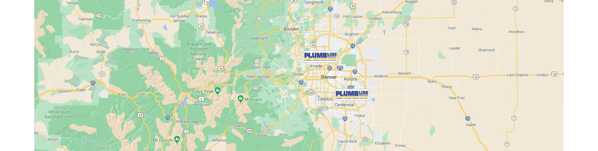 Highlands Ranch, CO service area map