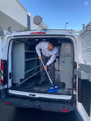 Cleaning out the back of NexGen van