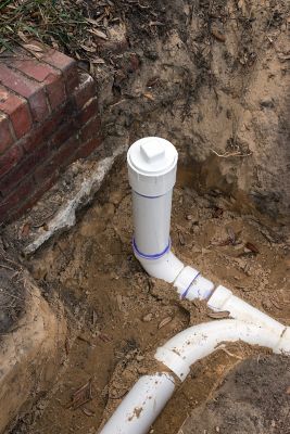 sewer pipe in trench