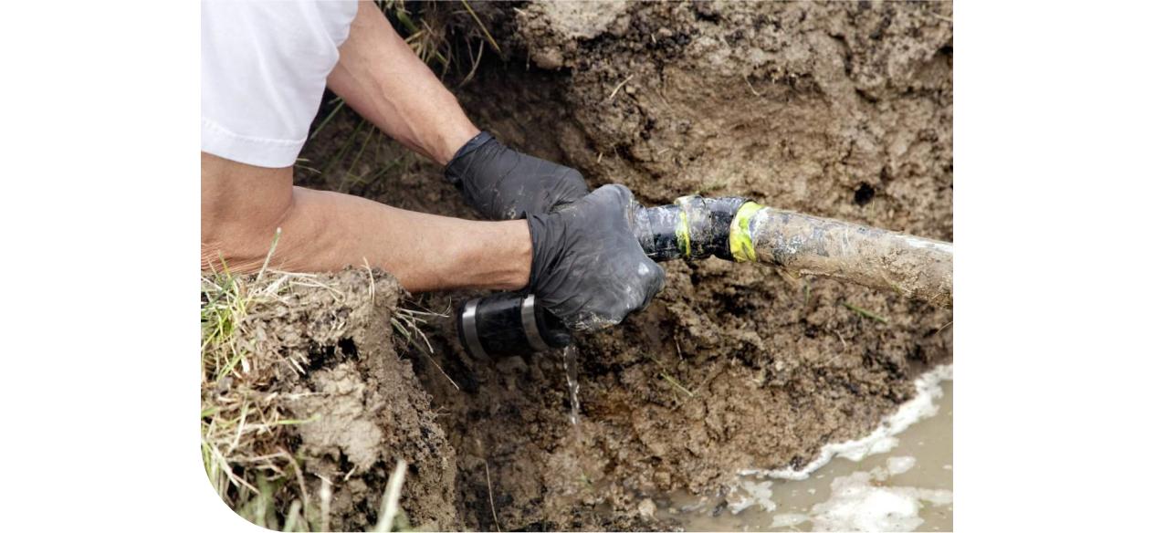 Technican replacing sewer lines