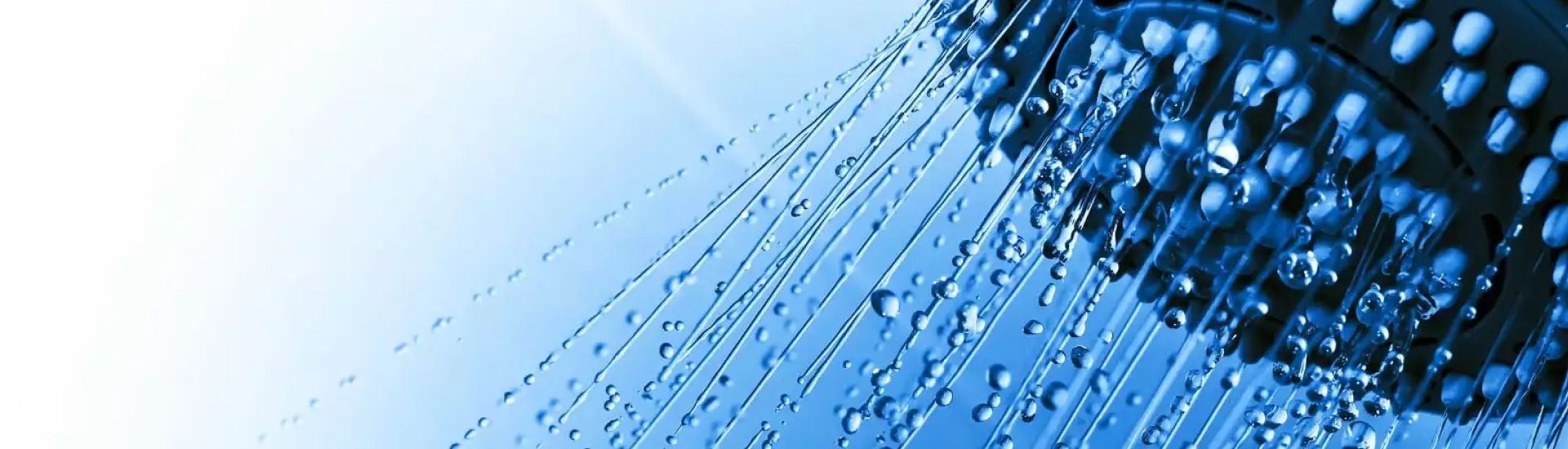 Blue shower head water drip