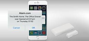 Smart nursery app with alarm.com prompt