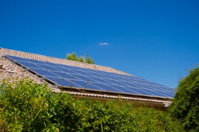 Solar panels on an Arizona home roof