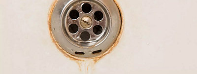 Water staining a drain in a sink - Jarboe's Plumbing, Heating, and Cooling