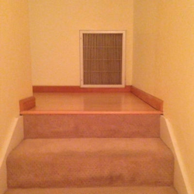 Vent sitting at top of stairs